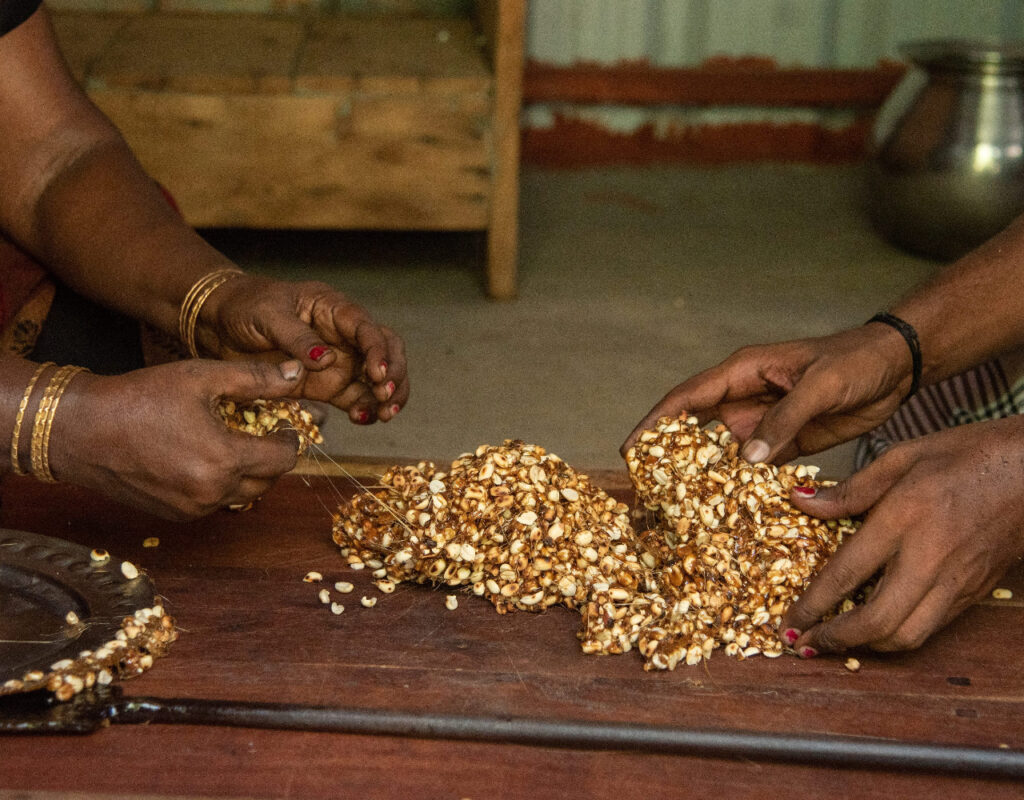 Making peanut candy